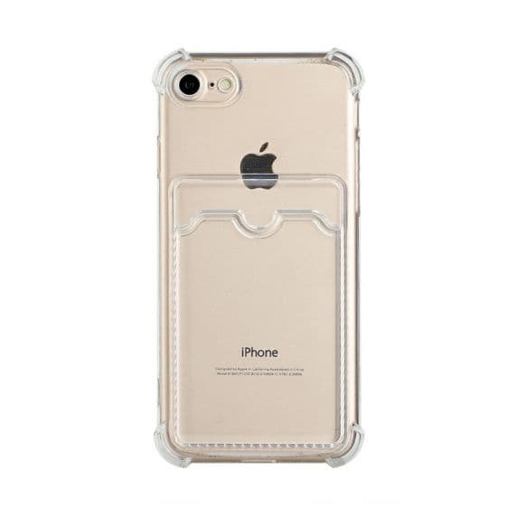 iPhone 7/8/SE (2020/2022) Shockproof Skal med Korthållare – Transparent