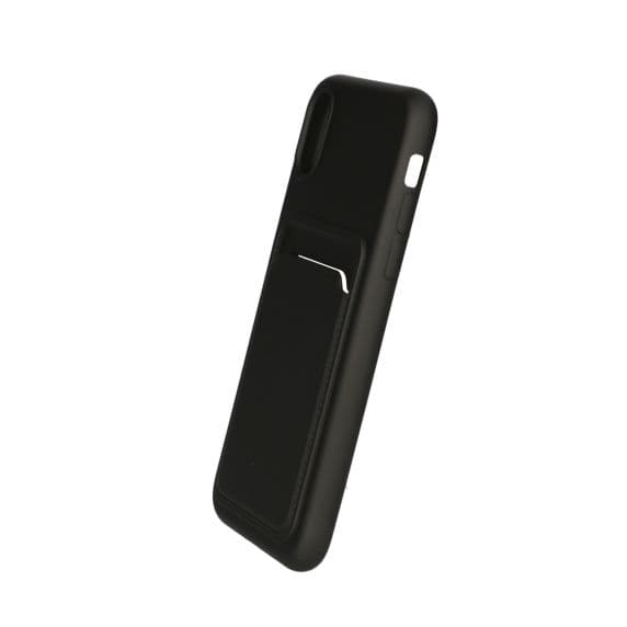 iPhone X/XS Silikonskal med Kortfack – Svart