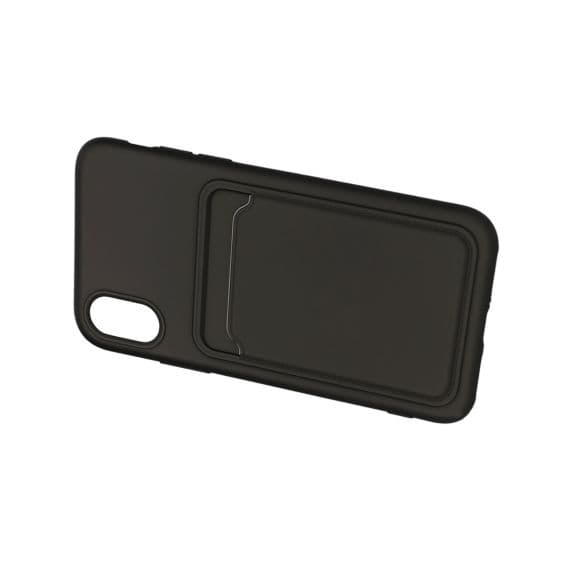 iPhone X/XS Silikonskal med Kortfack – Svart