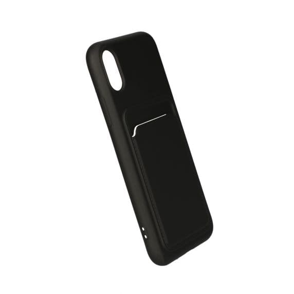 iPhone X/XS Silikonskal med Kortfack – Svart