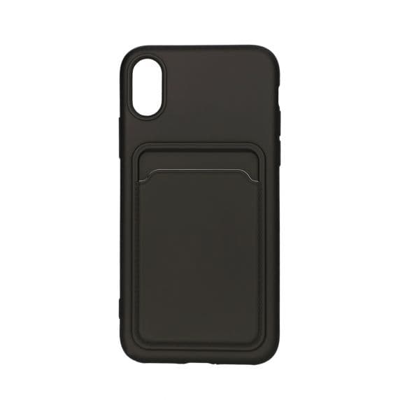 iPhone X/XS Silikonskal med Kortfack – Svart