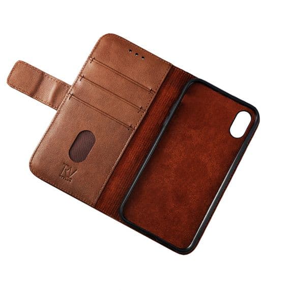 iPhone X/XS Plånboksfodral Genuint Läder – Brun