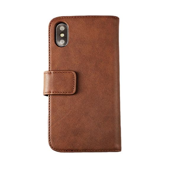 iPhone X/XS Plånboksfodral Genuint Läder – Brun