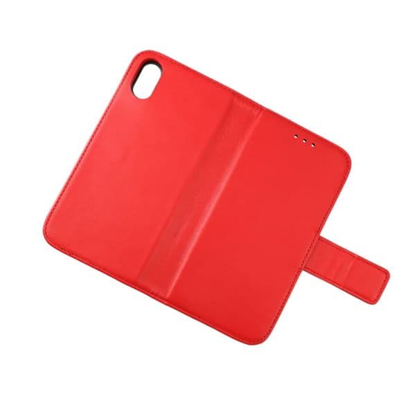 iPhone X/XS Plånboksfodral i Äkta Läder – Röd