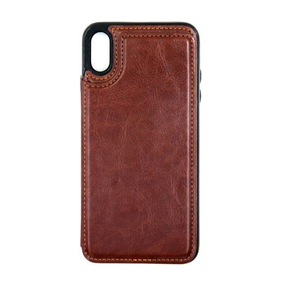 iPhone XS Max Skal med Kortfack – Läder – Brun