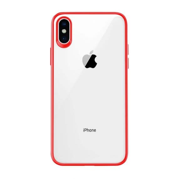 iPhone XS Max Shockproof TPU Skal – Röd/Transparent