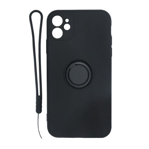 iPhone 11 Skal i Silikon – Ringhållare – Svart