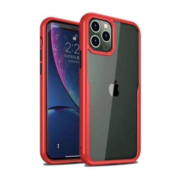 iPhone 11 Pro Skal PC TPU – Transparent/Röd