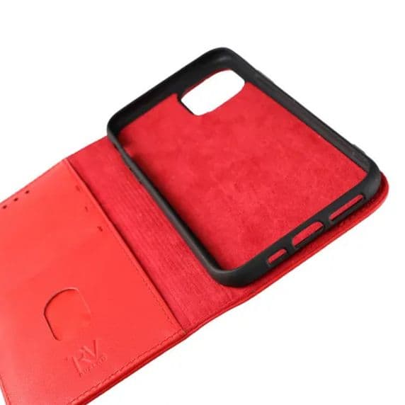 iPhone 11 Pro Plånboksfodral Genuint Läder – Röd