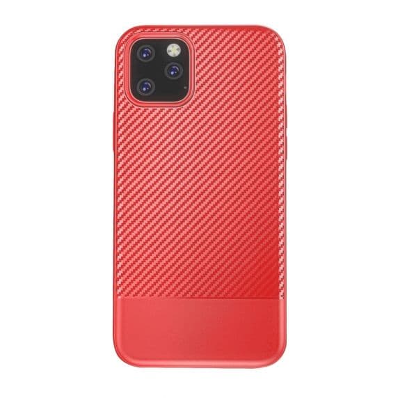 iPhone 11 Pro Max Skal med Kolfiber – Röd