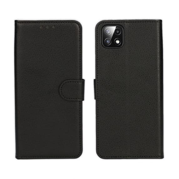 Samsung Galaxy A22 5G Läder Plånboksfodral Flip Stand – Svart