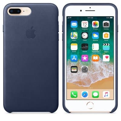 Apple iPhone 8 Plus & 7 Plus Läderskal Original – Midnattsblå