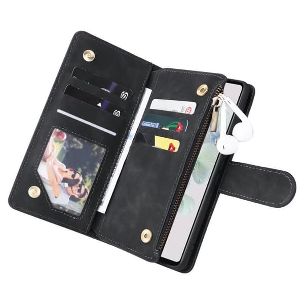 Google Pixel 6A Multifunktionellt Plånboksfodral Zipper 8-Fack