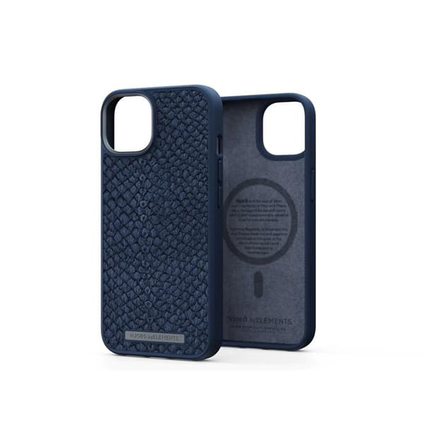 Njord by Elements iPhone 14 Plus Skal Salmon Leather Case MagSafe Blå