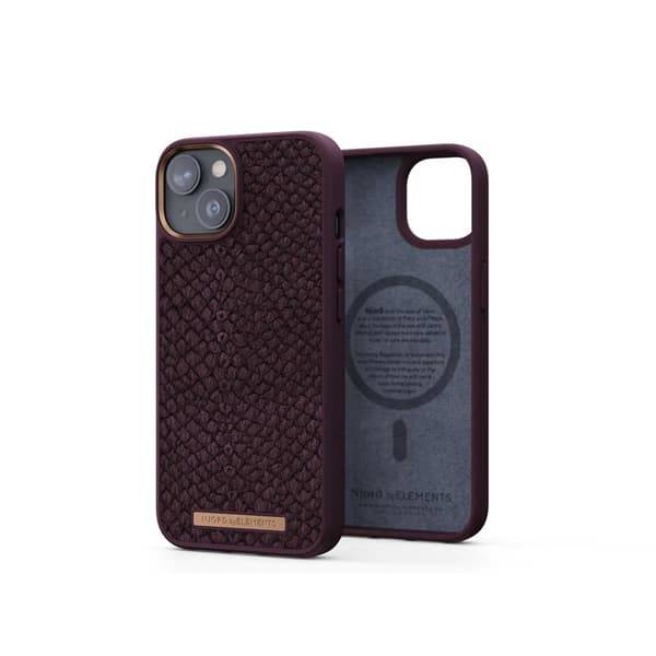 Njord by Elements iPhone 14 Plus Kuori Salmon Leather Case MagSafe Violetti