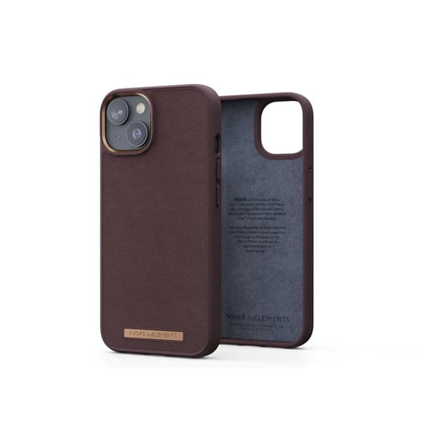 Njord by Elements iPhone 14 Plus Kuori Genuine Leather Case Ruskea