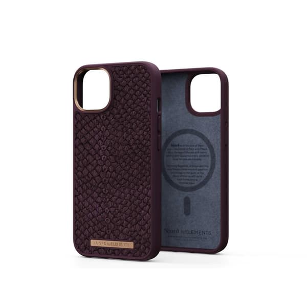 Njord by Elements iPhone 14 Pro Kuori Salmon Leather Case MagSafe Violetti