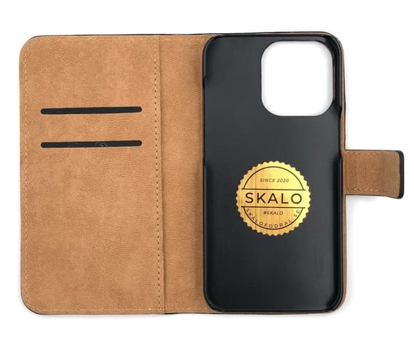 SKALO iPhone 14 Pro Lompakkokotelo Aitoa nahkaa