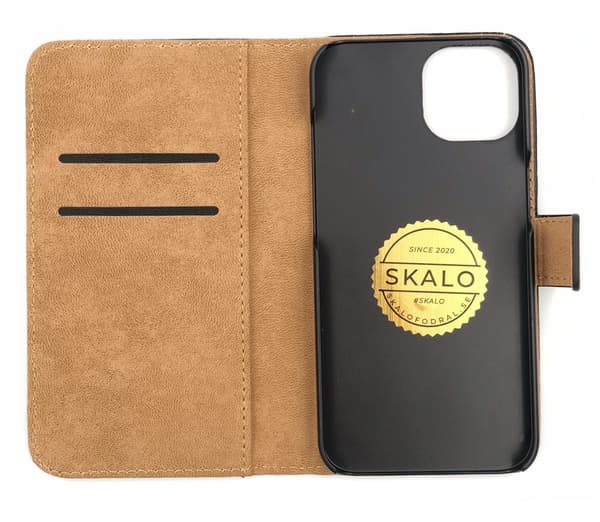 SKALO iPhone 14 Lompakkokotelo Aitoa nahkaa