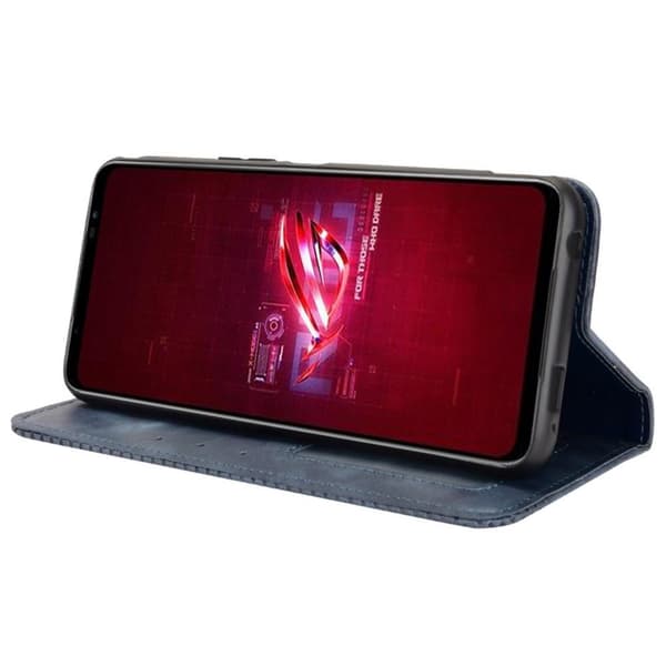 SKALO Asus ROG Phone 6/6Pro/6D/6D Ultimate 5G Premium Pungetui med prægning - Blå