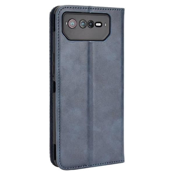SKALO Asus ROG Phone 6/6Pro/6D/6D Ultimate 5G Kohokuvioitu Premium lompakkokotelo - Sininen