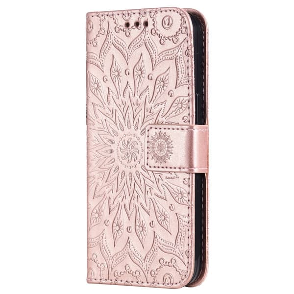 SKALO Motorola Edge 30 5G Mandala lompakkokotelo - Ruusukulta