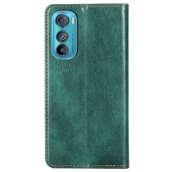 SKALO Motorola Edge 30 5G Flip Cover m. pung i PU-læder - Grøn