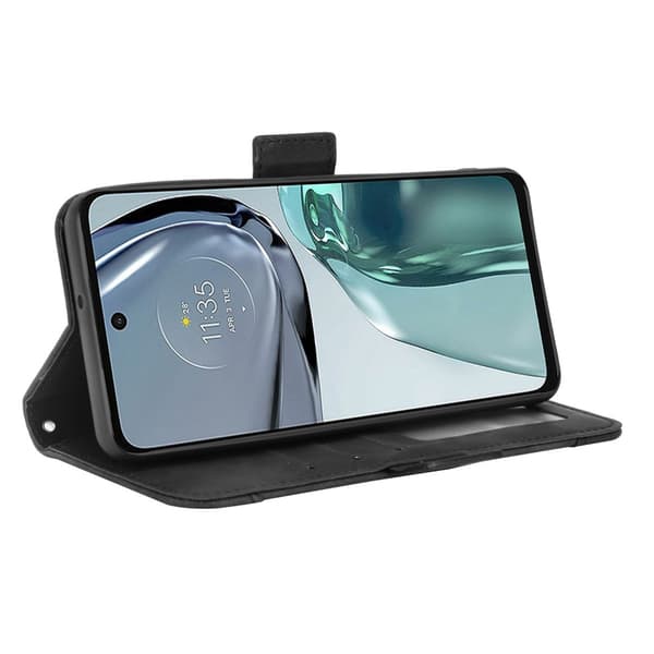 SKALO Motorola Moto G62 5G 6-lokeroa Lompakkokotelo - Musta