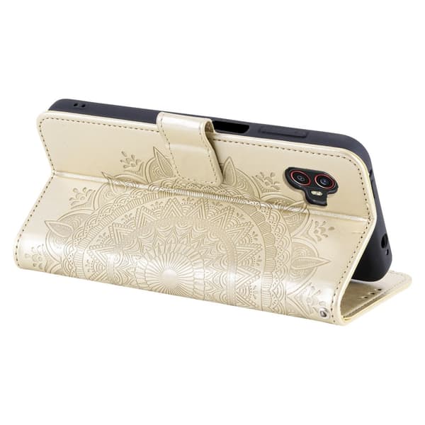 SKALO Samsung Xcover6 Pro 5G Mandala Plånboksfodral - Guld