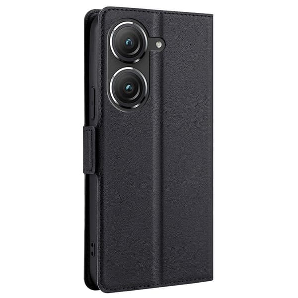 SKALO Asus Zenfone 9 5G Ultrathin Premium Wallet Case - Musta