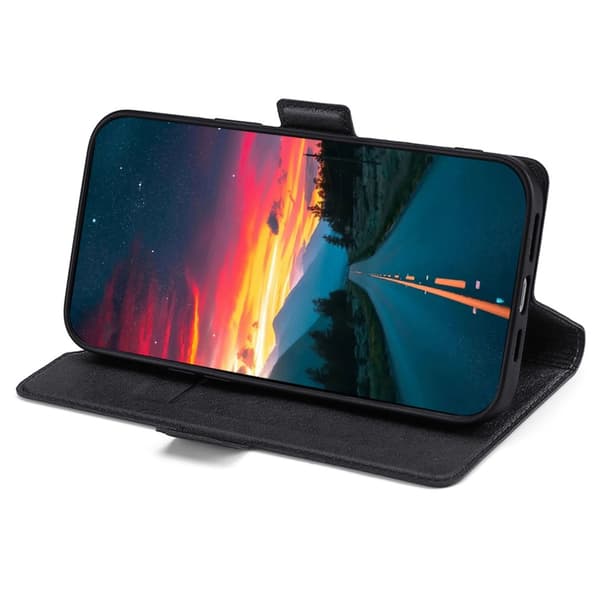 SKALO Asus Zenfone 9 5G Ultrathin Premium Wallet Case - Musta