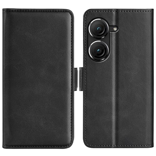 SKALO Asus Zenfone 9 5G Premium Wallet Lompakkokotelo - Musta