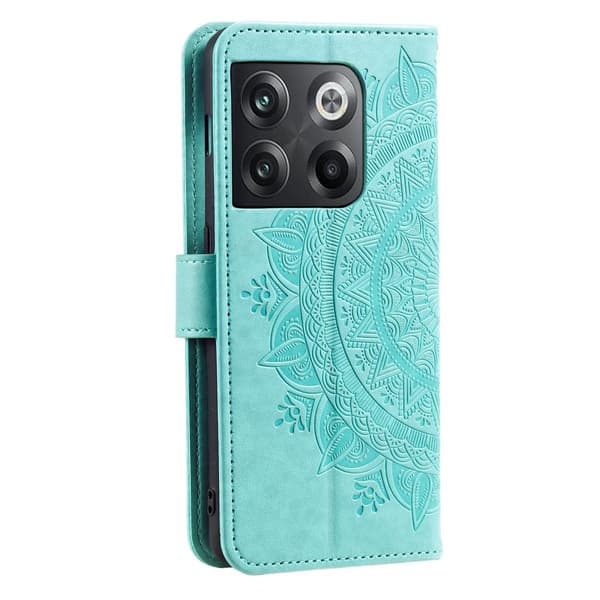 SKALO OnePlus 10T 5G Mandala lompakkokotelo - Turkoosi