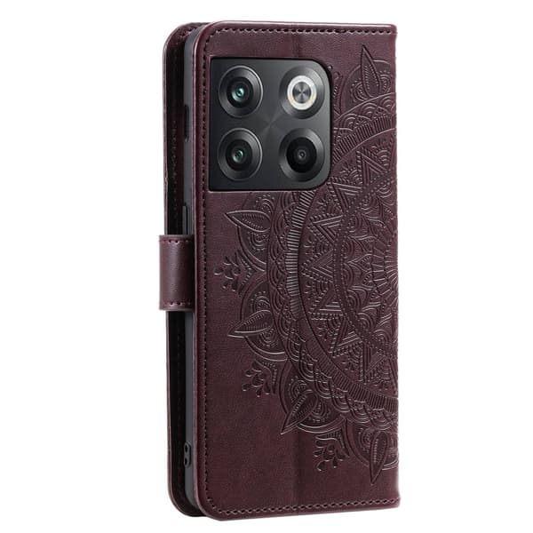 SKALO OnePlus 10T 5G Mandala Flip Cover - Brun