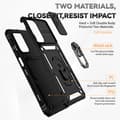 Miniatyrbillede 5 af 9: SKALO Samsung A23 5G Armor Hybrid Metal Ring Camera Slider - Sort
