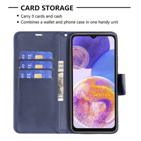 SKALO Samsung A23 5G Plånboksfodral i PU-Läder - Blå