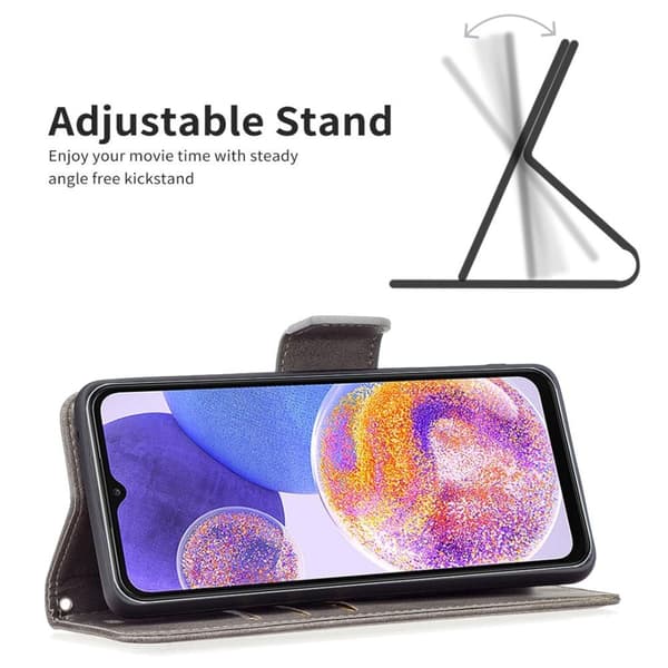 SKALO Samsung A23 5G Flip Cover m. pung i PU-læder - Grå