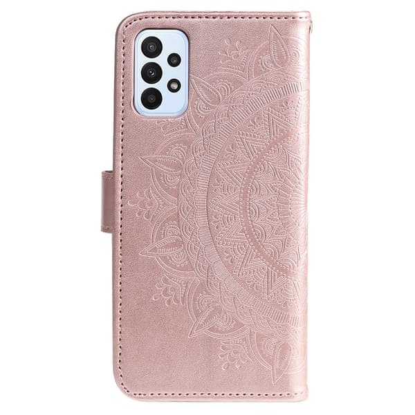 SKALO Samsung A23 5G Mandala Flip Cover - Rosa guld