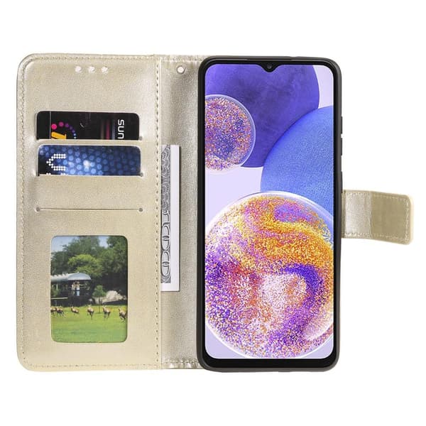 SKALO Samsung A23 5G Mandala Flip Cover - Guld