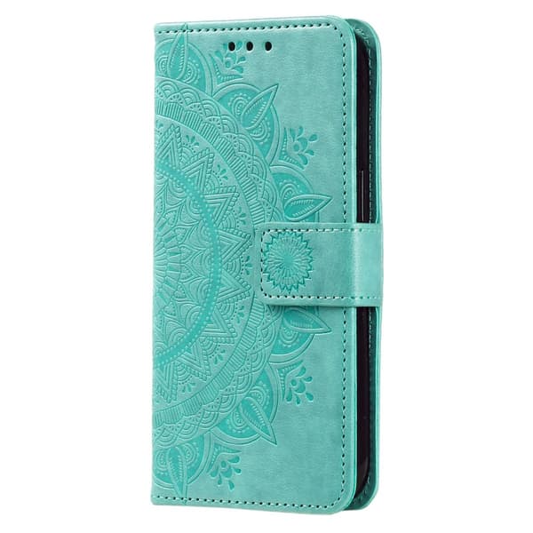 SKALO Sony Xperia 5 IV 5G Mandala lompakkokotelo - Turkoosi