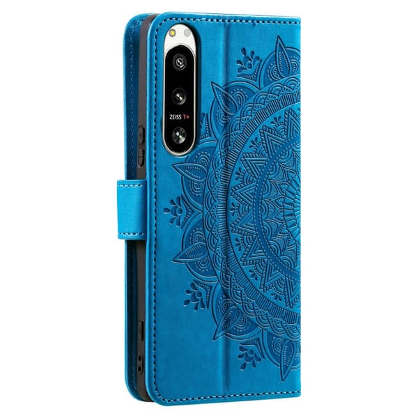 SKALO Sony Xperia 5 IV 5G Mandala Plånboksfodral - Blå