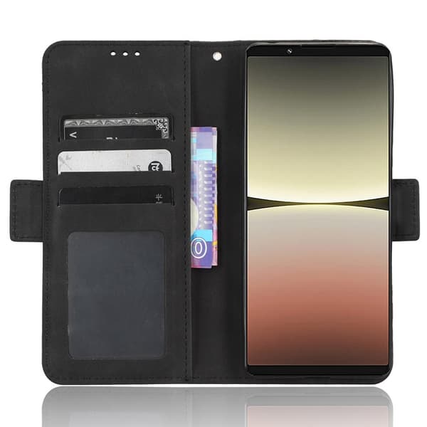 SKALO Sony Xperia 5 IV 5G 6-FACK Plånboksfodral - Svart