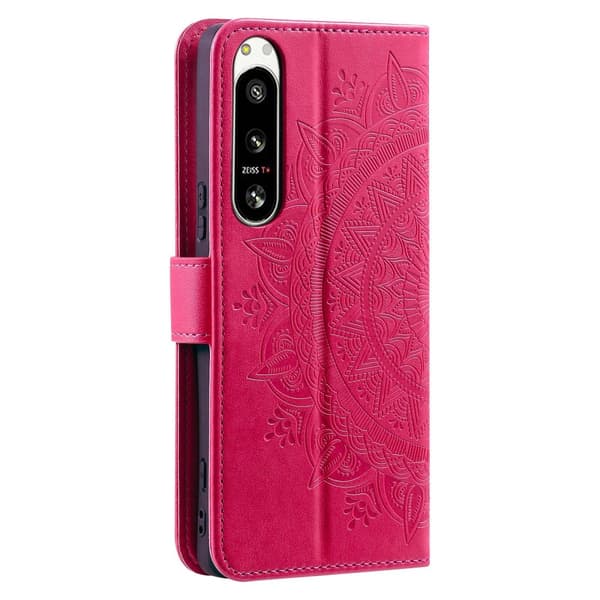 SKALO Sony Xperia 5 IV 5G Mandala Plånboksfodral - Cerise