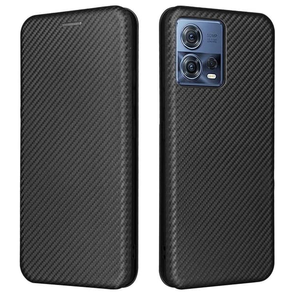 SKALO Motorola Edge 30 Fusion 5G Carbon Fiber Pungetui - Sort