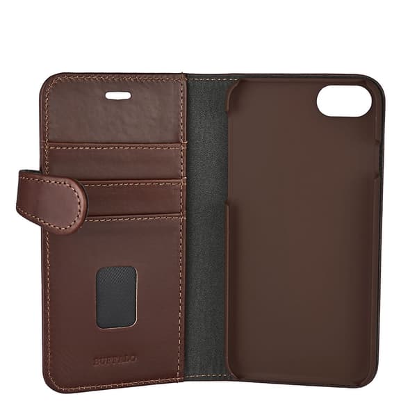 Buffalo iPhone 6/7/8/SE Fodral 2in1 Äkta Läder Brun
