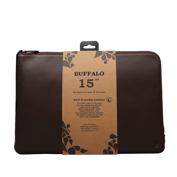 Buffalo Mac / PC Laptopfodral 15" Äkta Läder Brun