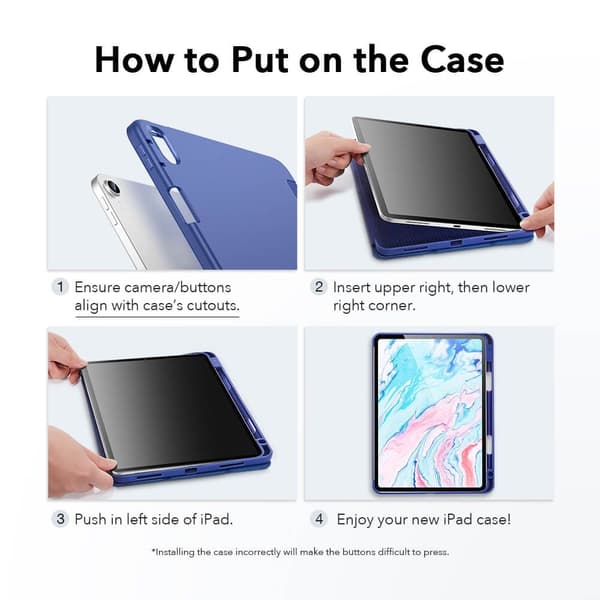 ESR iPad Air 2025-2020 Fodral Rebound Pennhållare Svart