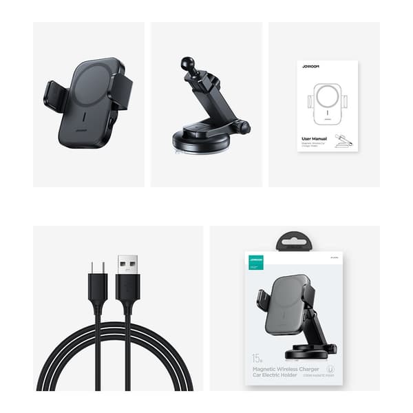 Joyroom 15W MagSafe Qi Laddare För Instrumentpanel Svart