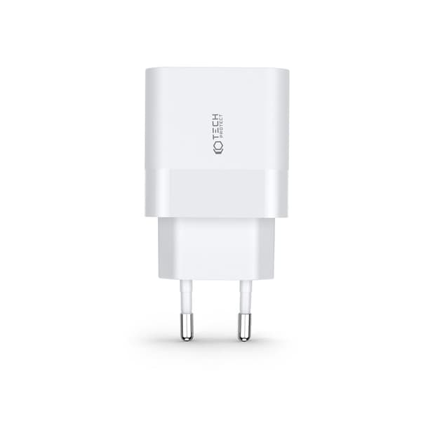 Tech-Protect 30W PD QC USB-C / USB-A Väggladdare Vit