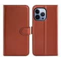 Miniatyrbild 1 av 6: iPhone 14 Pro Max Plånboksfodral med Stativ – Brun